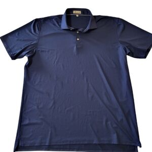 Peter Millar Polo Short Sleeve Golf Shirt Quick Dry Navy Blue Men's XL Athletic